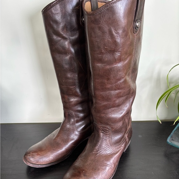 Frye Brown Leather Riding Boots-size 10 - Picture 3 of 9